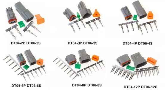 Dutsch مقاوم للماء 4 Pos Dt04-4p على مجموعة الكابلات المقولبة أحادية النهاية