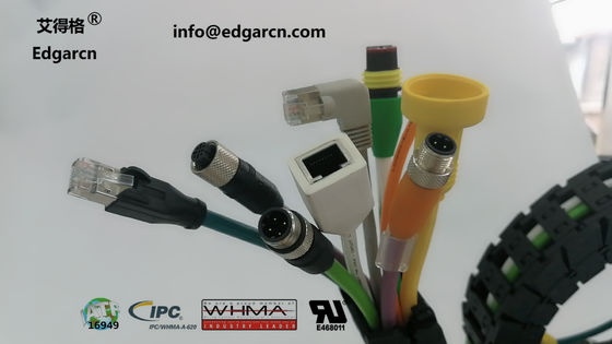 Pur / Tpu Canopen كبل M12 A ترميز ذكر إلى أنثى طول 1500mm مع Shiled