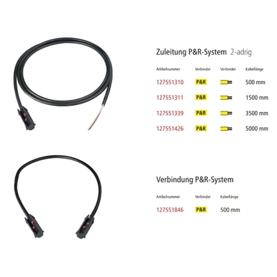 مجموعة كابلات Herth + Buss لتوصيل الكابلات المصبوبة لتجميع شريط إضاءة شاحنة الشرطة