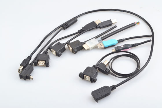 2 Ears البيانات نقل كابل، Usb 2.0 A نوع إناثا بلاستيك حقنة صب